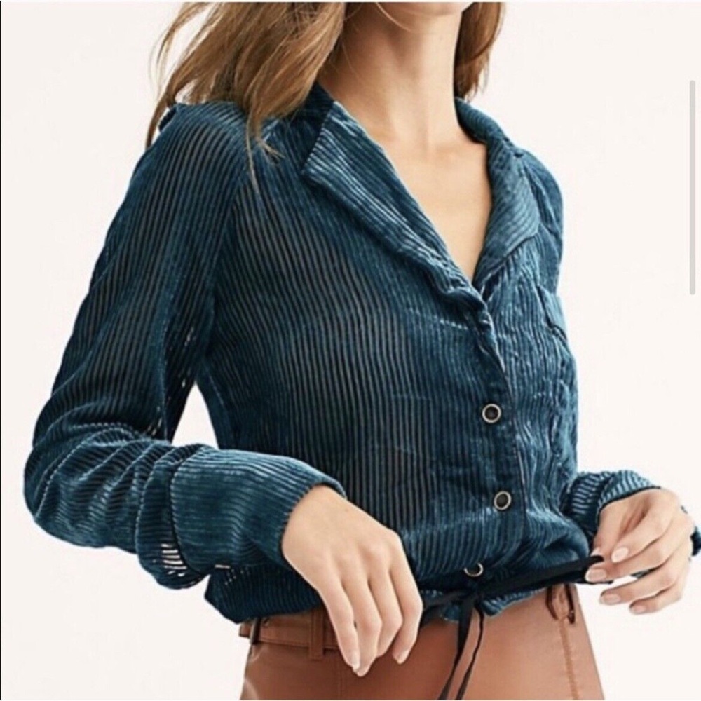 FP striped velour victorian long sleeve
